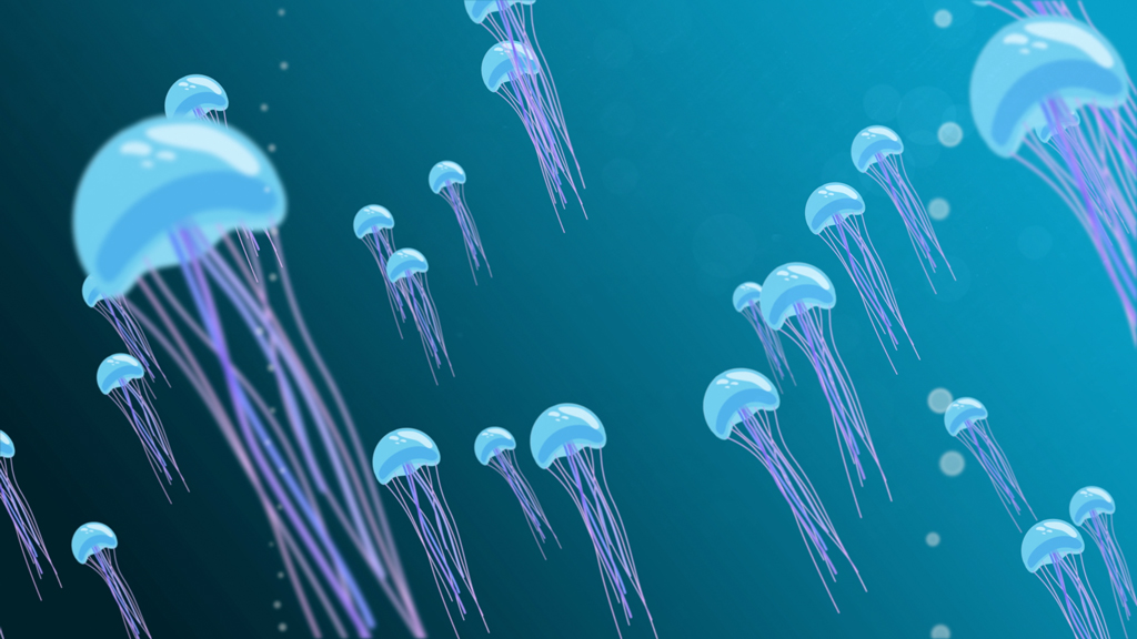 Jellyfish underwater scene - Children's Illustration Sydney
